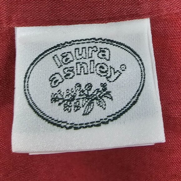 Laura Ashley Rusty Red Floral Skirt Boho Tru Wrap Linen Midi 8 - Picture 6 of 9